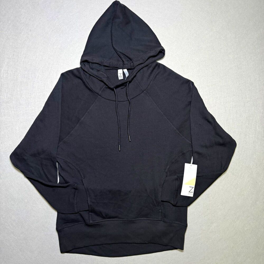 Z by Zella Womens Small Black Pullover Hoodie Sweatshirt Pockets NWT